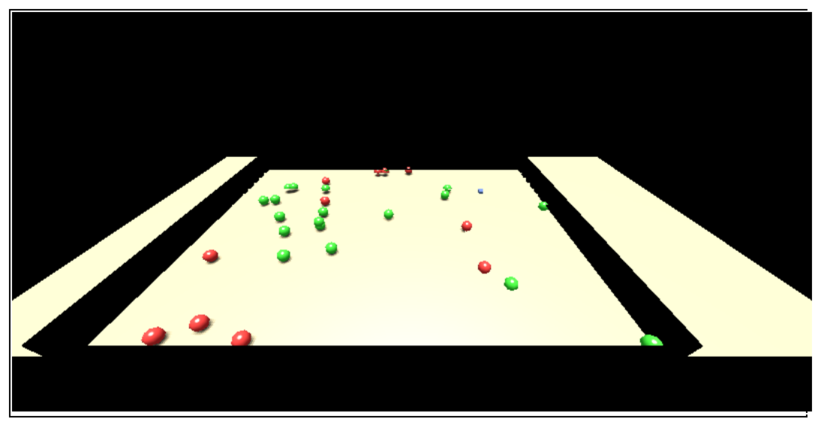 convnet *3D view of the play area, from above (agent at the top right)*